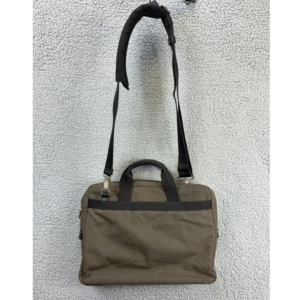 Jack Spade Briefcase Messenger Bag Mens Olive Green Nylon Laptop Commuter Work